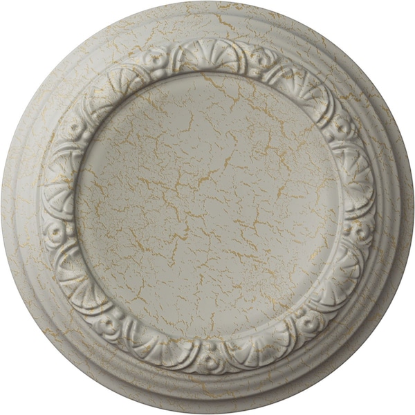 Ekena Millwork Carlsbad Ceiling Medallion (Fits Canopies up to 7 7/8"), 12 1/2"OD x 1 1/2"P, Pot of Cream Crackle CM12CAPCC - main